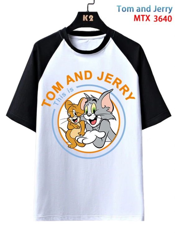 Tom and Jerry Anime raglan sleeve cotton T-shirt from XS to 3XL MTX-3640-1