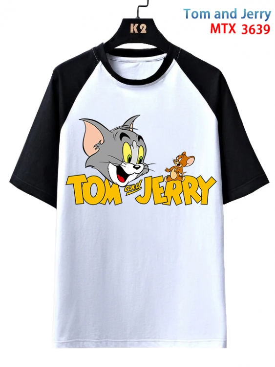 Tom and Jerry Anime raglan sleeve cotton T-shirt from XS to 3XL MTX-3639-1