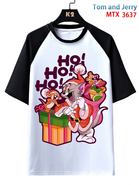Tom and Jerry Anime raglan sleeve cotton T-shirt from XS to 3XL MTX-3637-1