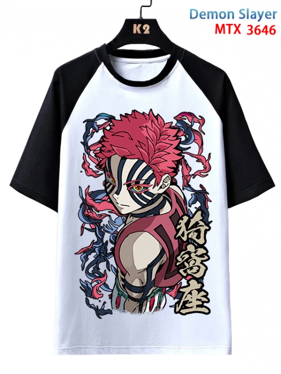 Demon Slayer Kimets Anime raglan sleeve cotton T-shirt from XS to 3XL  MTX-3646-1