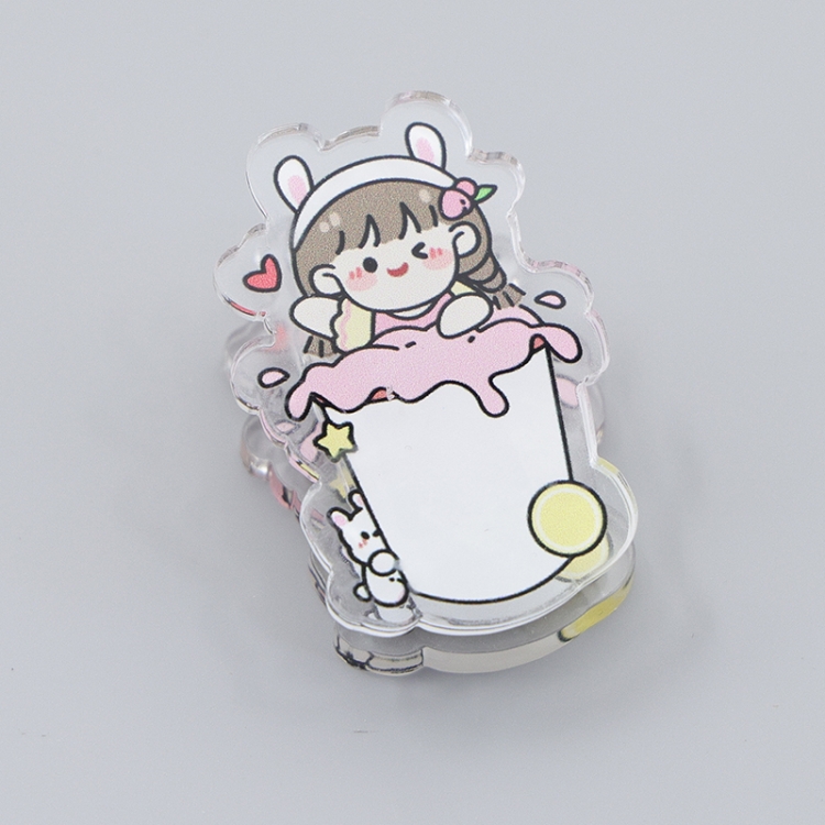 Simple Pen Girl Cartoon acrylic book clip creative multifunctional clip  price for 10 pcs F283