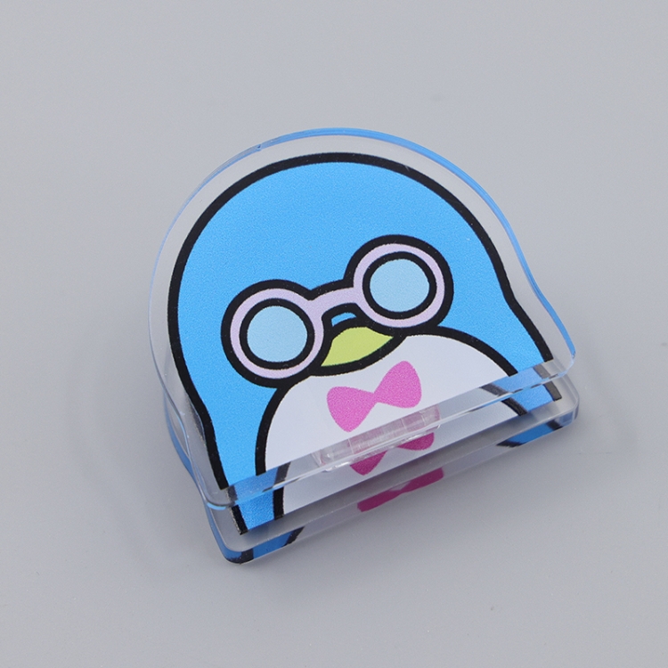 Sam Penguin Cartoon acrylic book clip creative multifunctional clip  price for 10 pcs F276