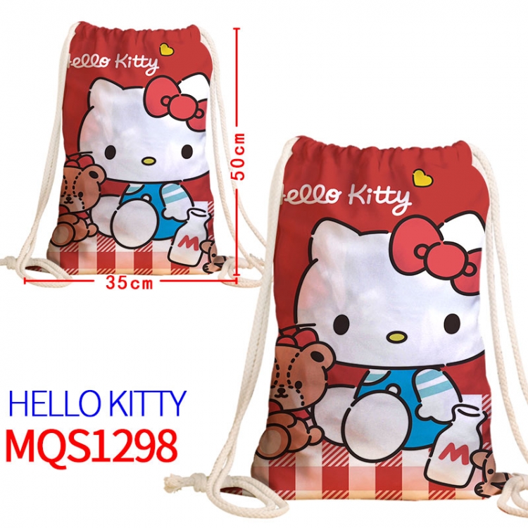 hello kitty Canvas drawstring pocket backpack 50x35cm MQS-1298