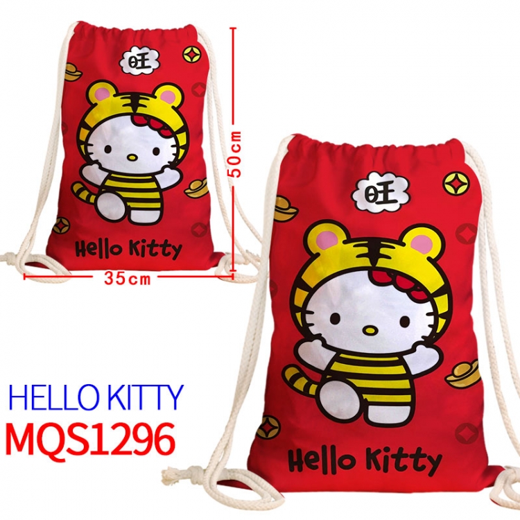 hello kitty Canvas drawstring pocket backpack 50x35cm MQS-1296