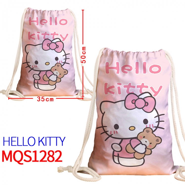 hello kitty Canvas drawstring pocket backpack 50x35cm MQS-1282