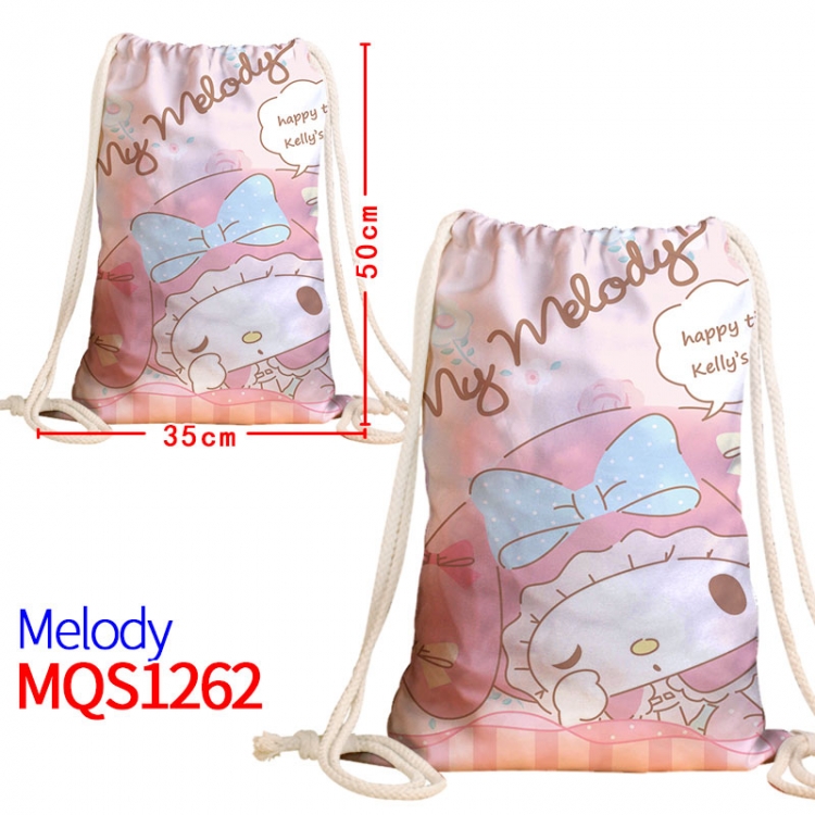 melody Canvas drawstring pocket backpack 50x35cm MQS-1262