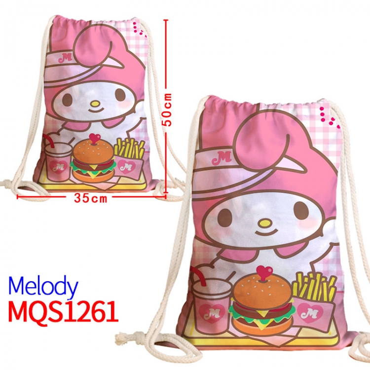 melody Canvas drawstring pocket backpack 50x35cm MQS-1261