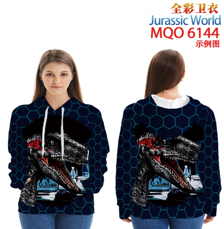 Jurassic World  Long sleeve hooded patch pocket cotton sweatshirt from 2XS to 4XL  MQO 6144