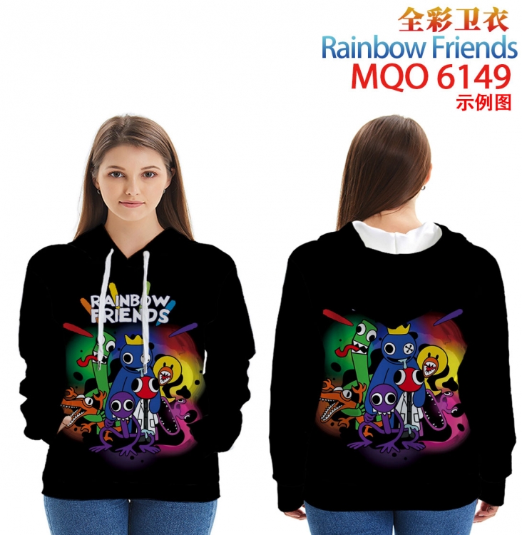 Rainbow Friend Long sleeve hooded patch pocket cotton sweatshirt from 2XS to 4XL