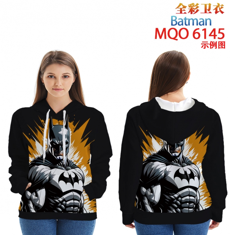 Batman Long sleeve hooded patch pocket cotton sweatshirt from 2XS to 4XL