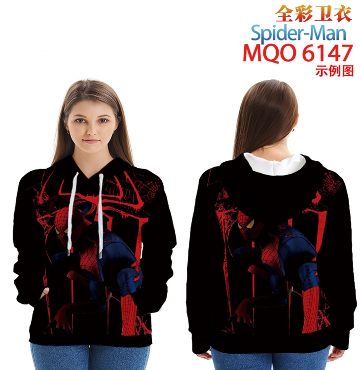 Spiderman  Long sleeve hooded patch pocket cotton sweatshirt from 2XS to 4XL MQO 6147