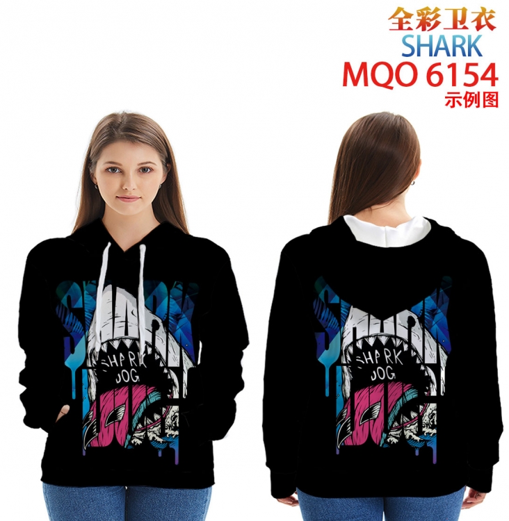 shark  Long sleeve hooded patch pocket cotton sweatshirt from 2XS to 4XL MQO 6154