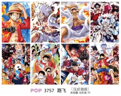 One Piece Embossed poster 8 pc...