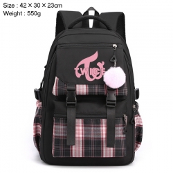 BLACK PINK Anime Plaid Backpac...