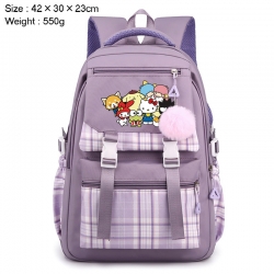 Sanrio Anime Plaid Backpack Fo...