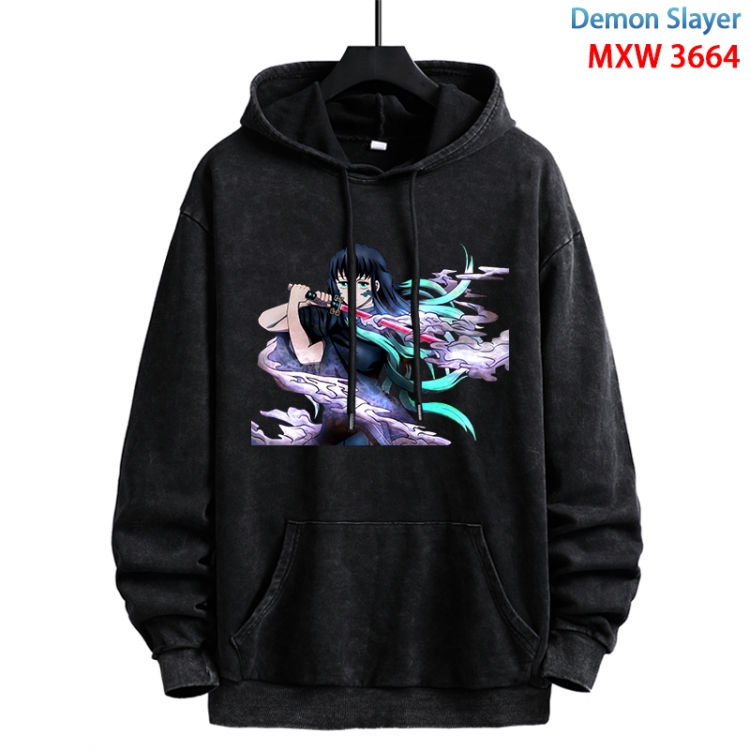 Demon Slayer Kimets Anime peripheral washing and worn-out pure cotton sweater from S to 3XL MXW-3664