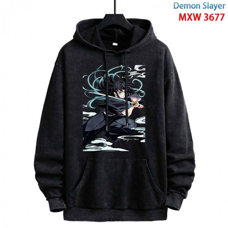 Demon Slayer Kimets Anime peripheral washing and worn-out pure cotton sweater from S to 3XL MXW-3677