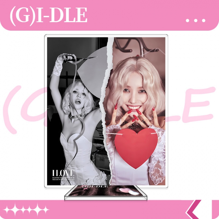 (G)I-DLE star characters acrylic Standing Plates Keychain 16cm