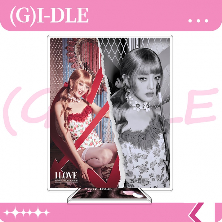 (G)I-DLE star characters acrylic Standing Plates Keychain 16cm