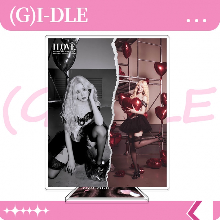 (G)I-DLE star characters acrylic Standing Plates Keychain 16cm