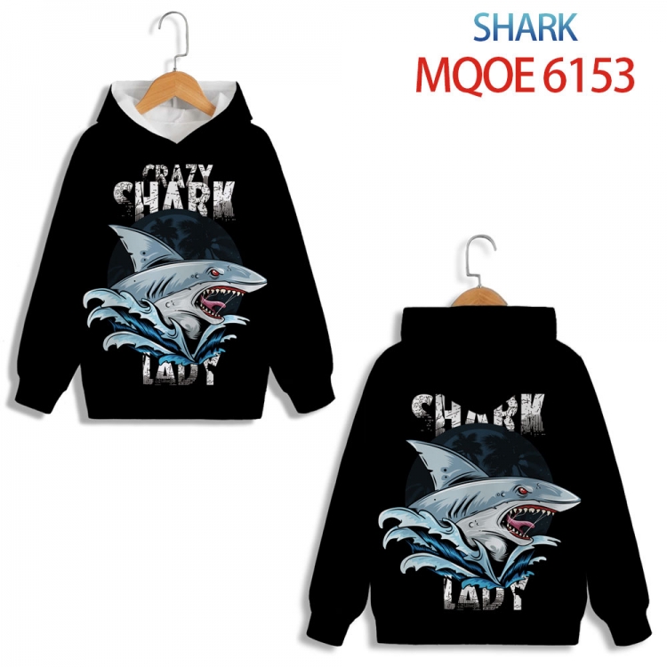 shark Anime surrounding childrens pure cotton patch pocket hoodie 80 90 100 110 120 130 140 for children