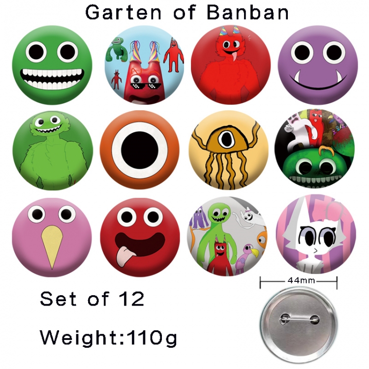 Garten of Banban  Anime tinplate laser iron badge badge badge 44mm  a set of 12