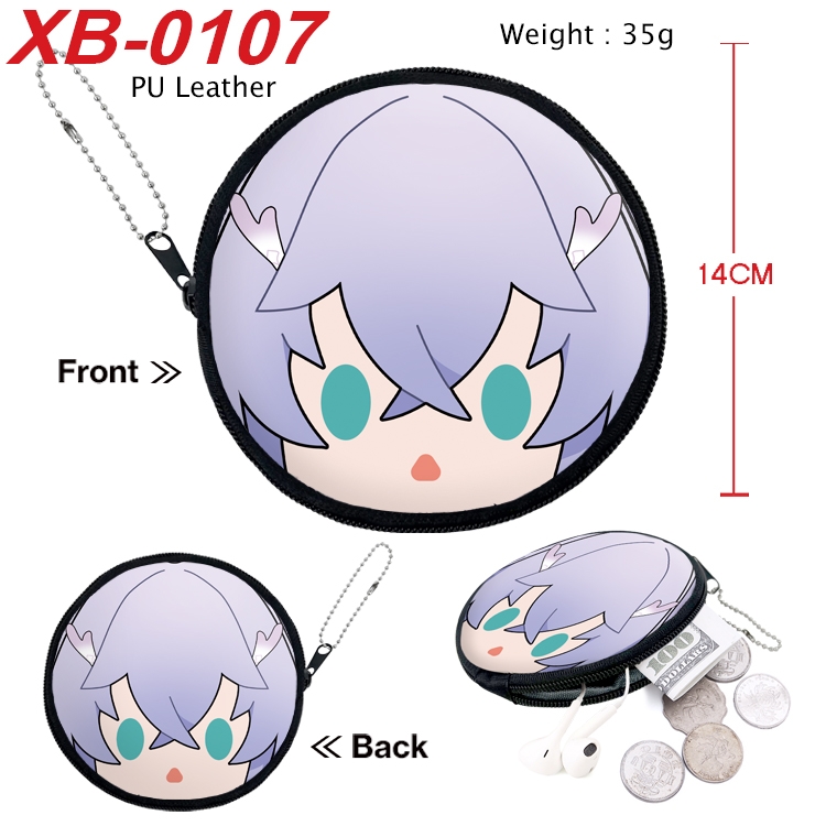 Honkai: Star Rail Anime PU leather material circular zipper zero wallet 14cm  XB-0107