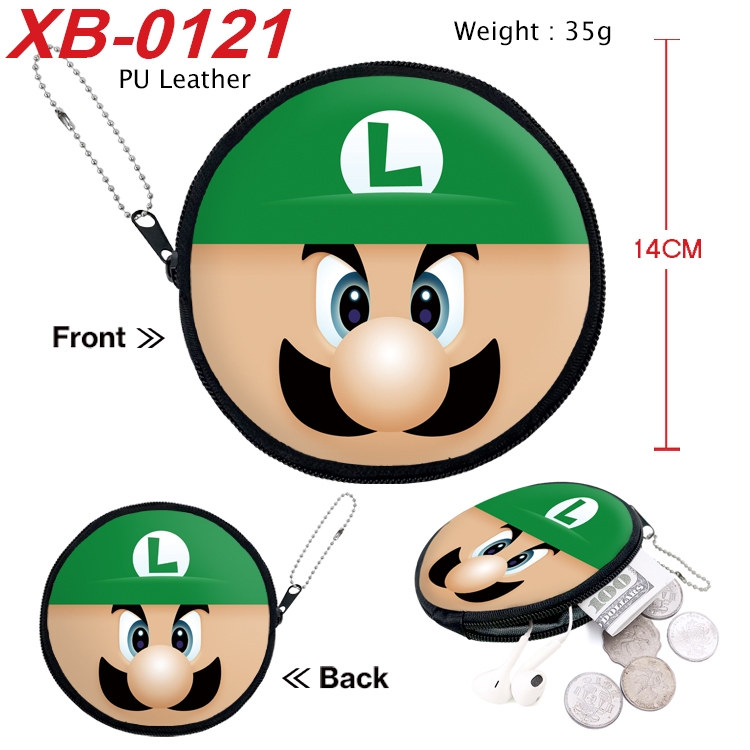 Super Mario Anime PU leather material circular zipper zero wallet 14cm  XB-0121