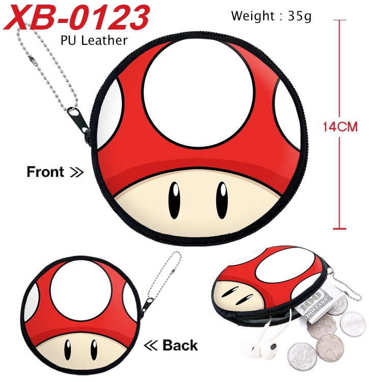 Super Mario Anime PU leather material circular zipper zero wallet 14cm XB-0123