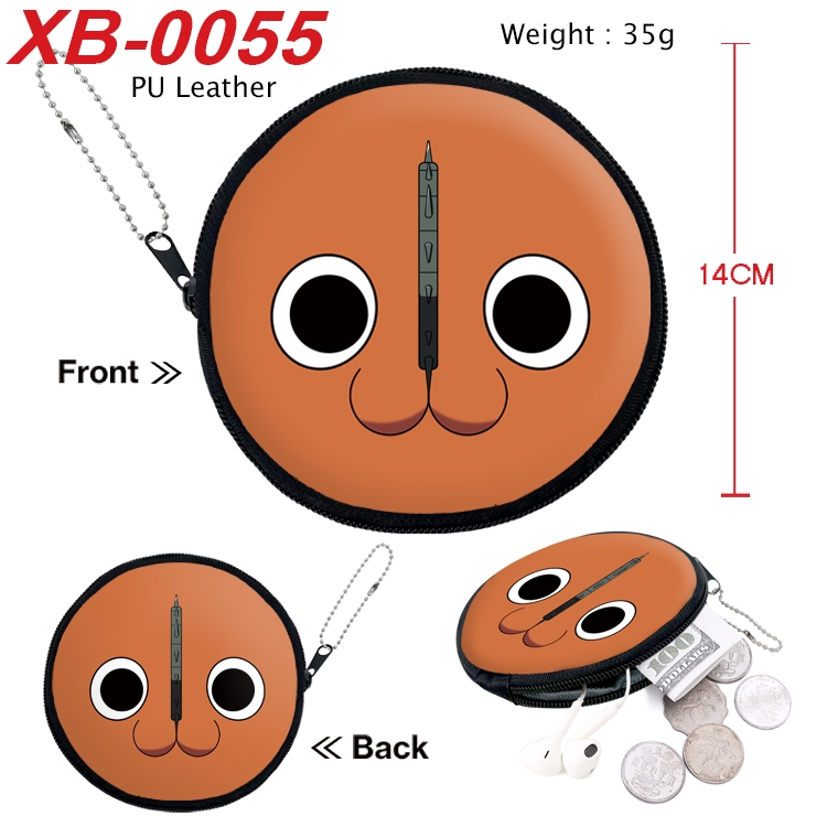 Chainsaw man Anime PU leather material circular zipper zero wallet 14cm XB-0055