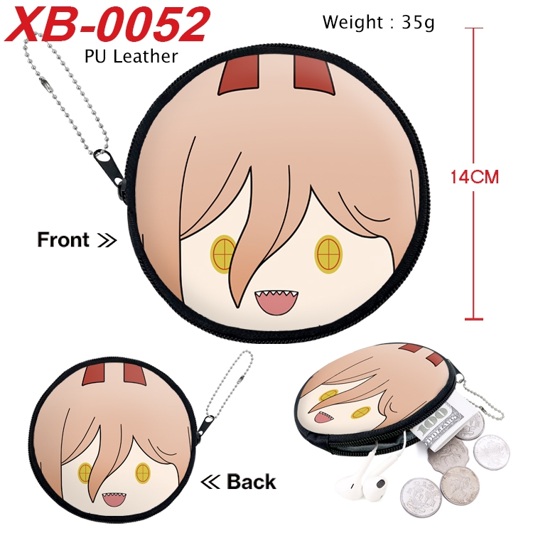 Chainsaw man Anime PU leather material circular zipper zero wallet 14cm XB-0052