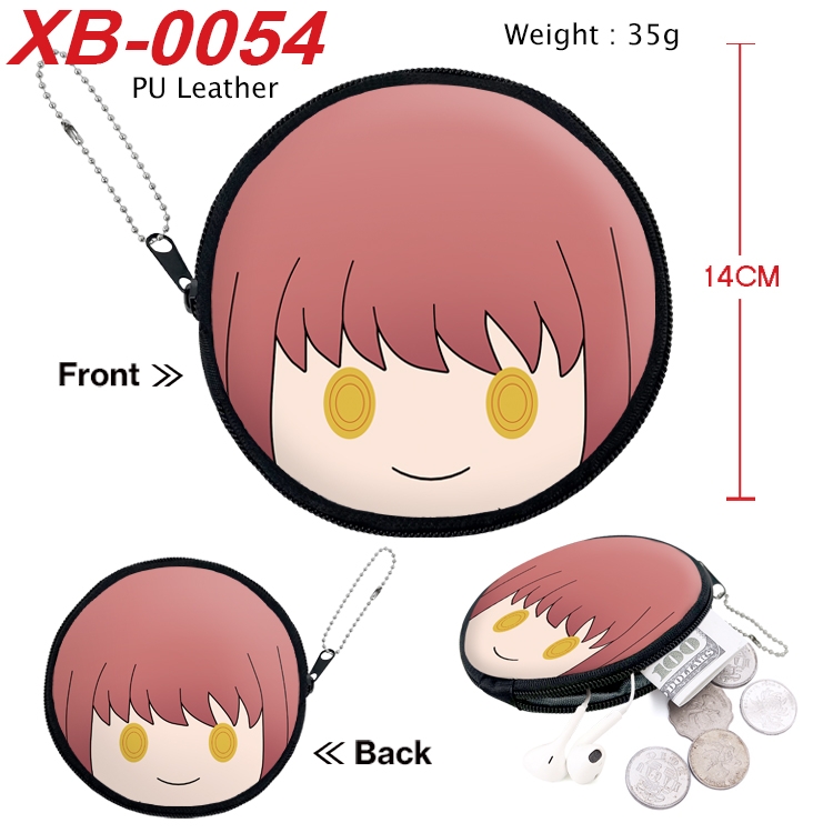 Chainsaw man Anime PU leather material circular zipper zero wallet 14cm  XB-0054