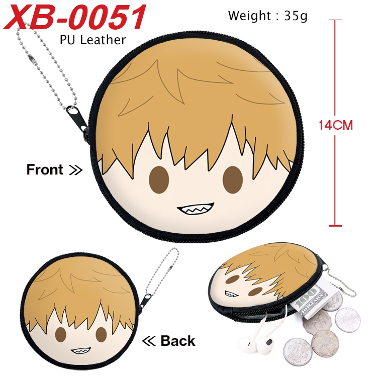 Chainsaw man Anime PU leather material circular zipper zero wallet 14cm XB-0051