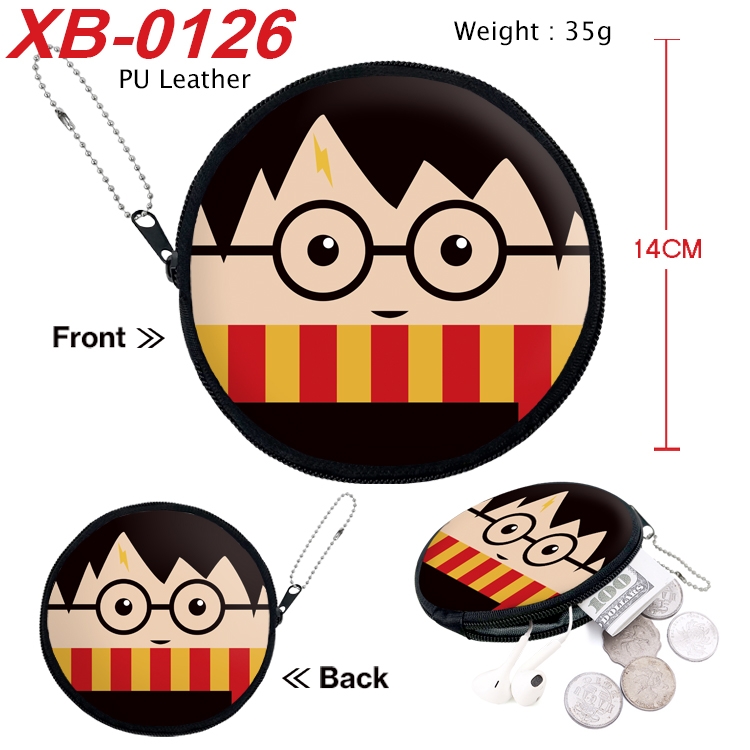 Harry Potter Anime PU leather material circular zipper zero wallet 14cm XB-0126