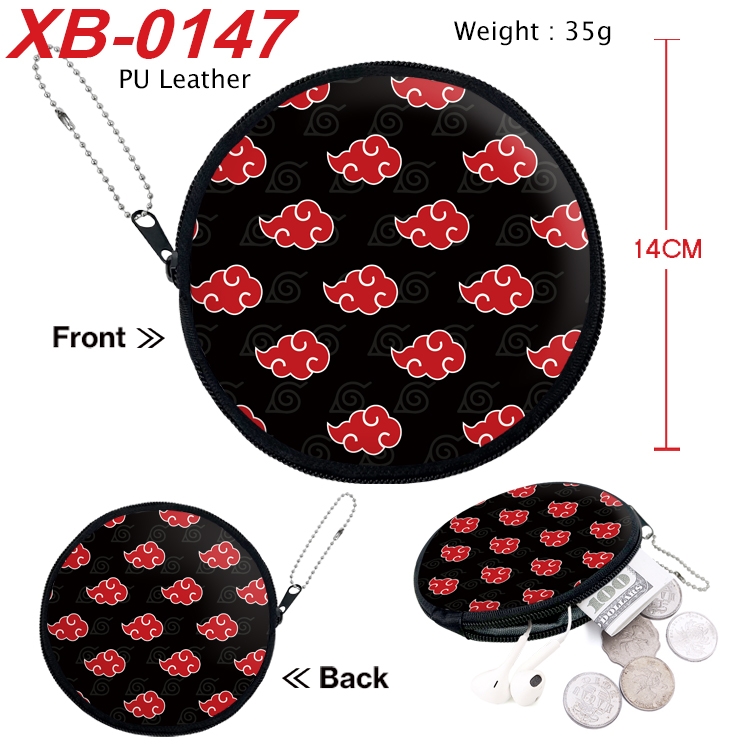 Naruto Anime PU leather material circular zipper zero wallet 14cm XB-0147