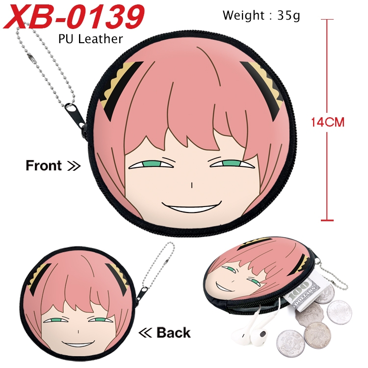 SPY×FAMILY Anime PU leather material circular zipper zero wallet 14cm  XB-0139