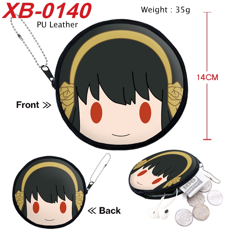SPY×FAMILY Anime PU leather material circular zipper zero wallet 14cm XB-0140