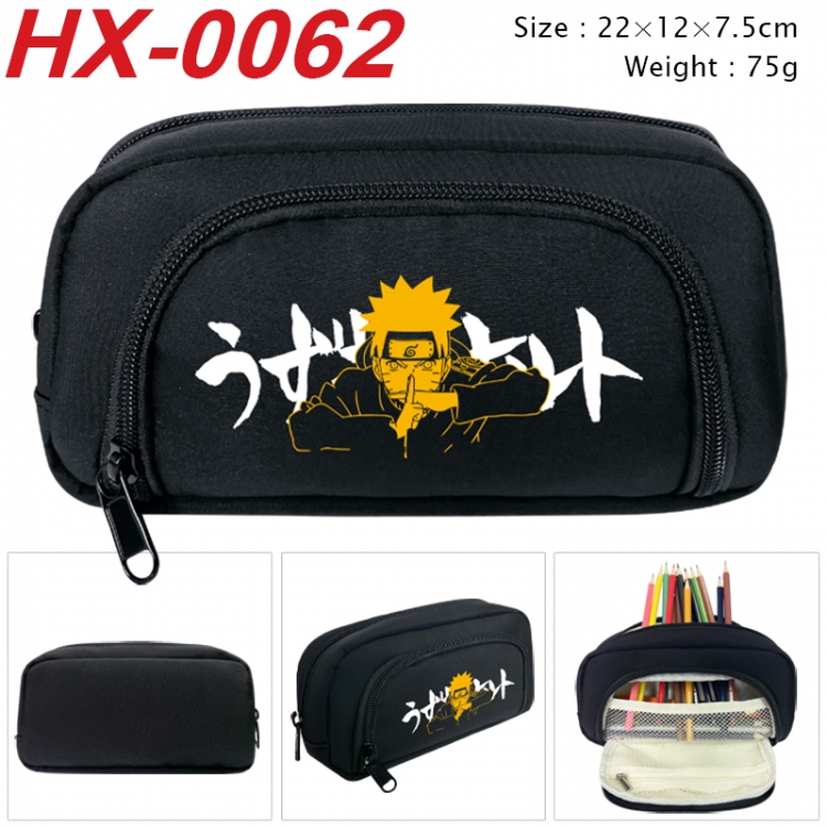 Naruto Anime 3D pen bag with partition stationery box 20x10x7.5cm 75g HX-0062