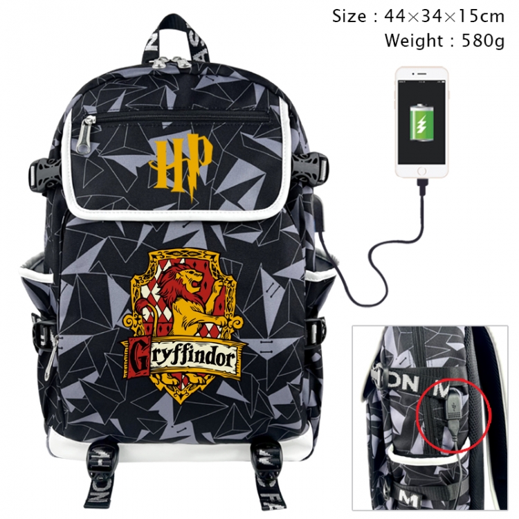 Harry Potter Anime gray dual data cable backpack and backpack 44X34X15cm 580g
