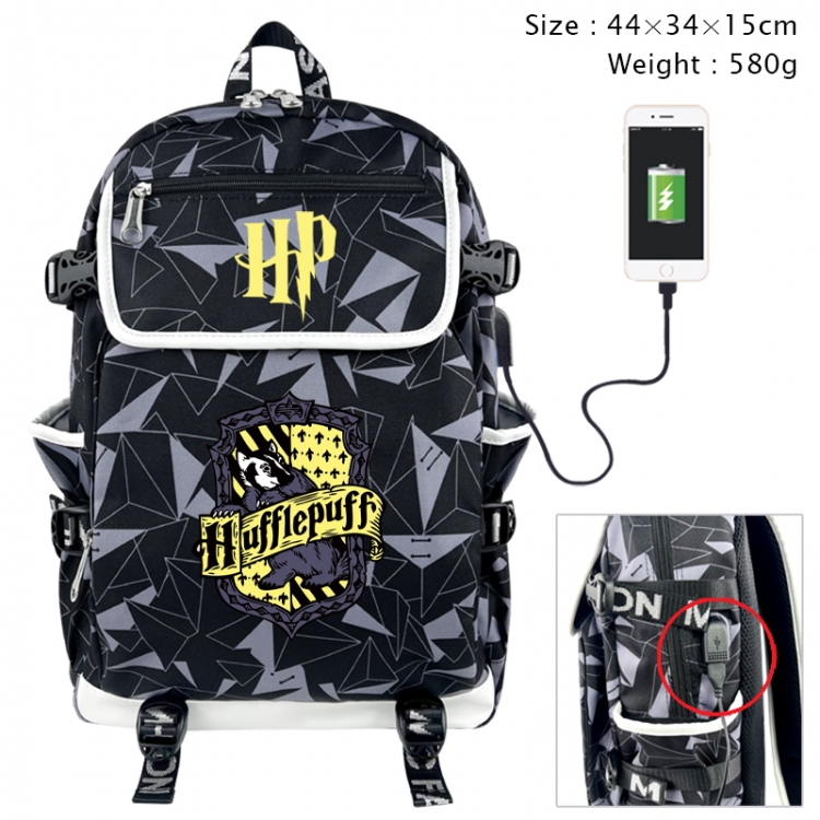 Harry Potter Anime gray dual data cable backpack and backpack 44X34X15cm 580g