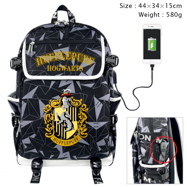 Harry Potter Anime gray dual data cable backpack and backpack 44X34X15cm 580g