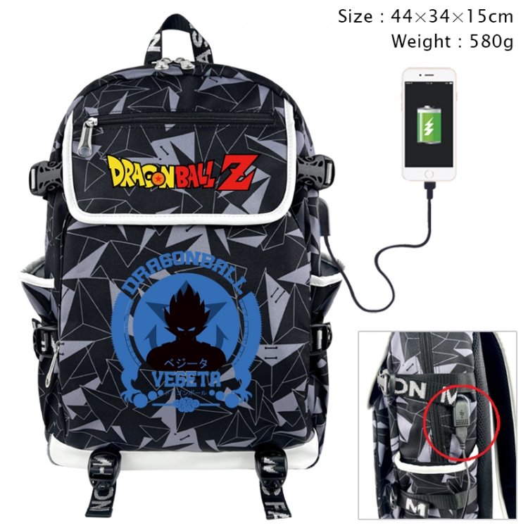 DRAGON BALL Anime gray dual data cable backpack and backpack 44X34X15cm 580g