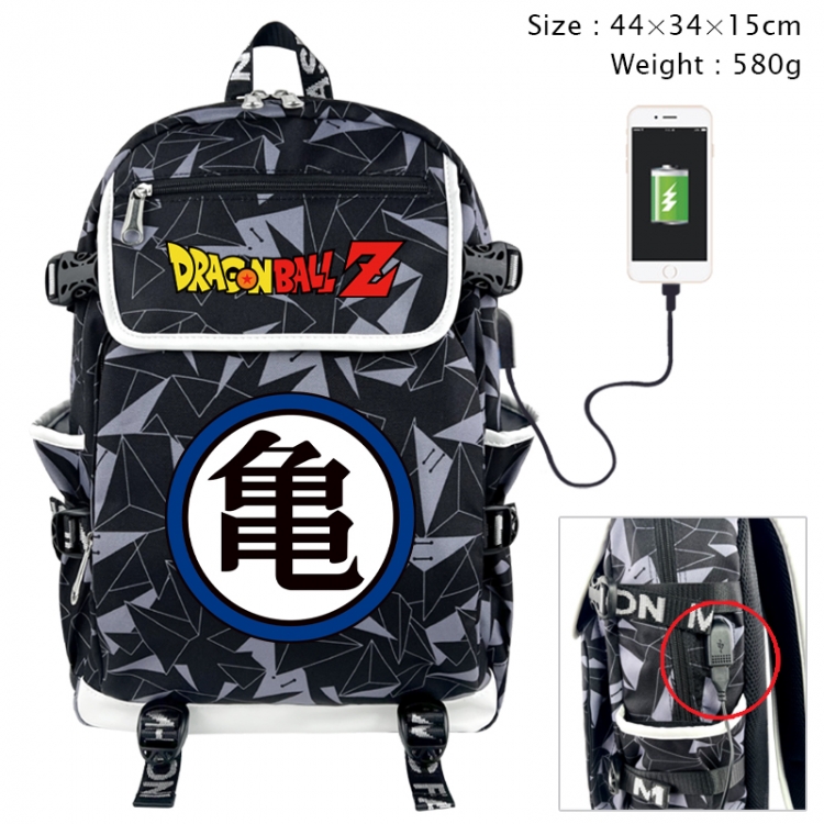DRAGON BALL Anime gray dual data cable backpack and backpack 44X34X15cm 580g