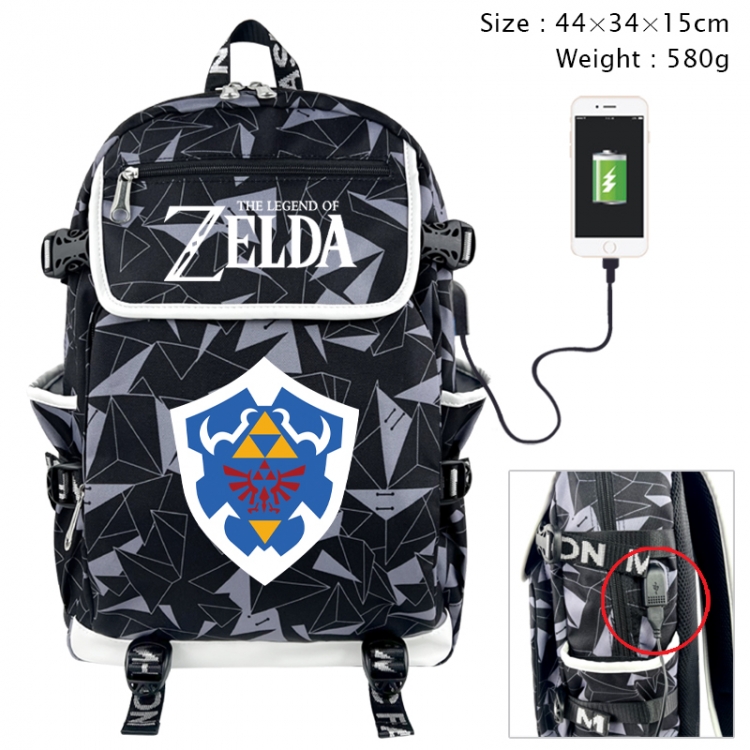 The Legend of Zelda Anime gray dual data cable backpack and backpack 44X34X15cm 580g
