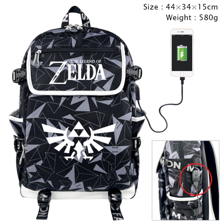 The Legend of Zelda Anime gray dual data cable backpack and backpack 44X34X15cm 580g