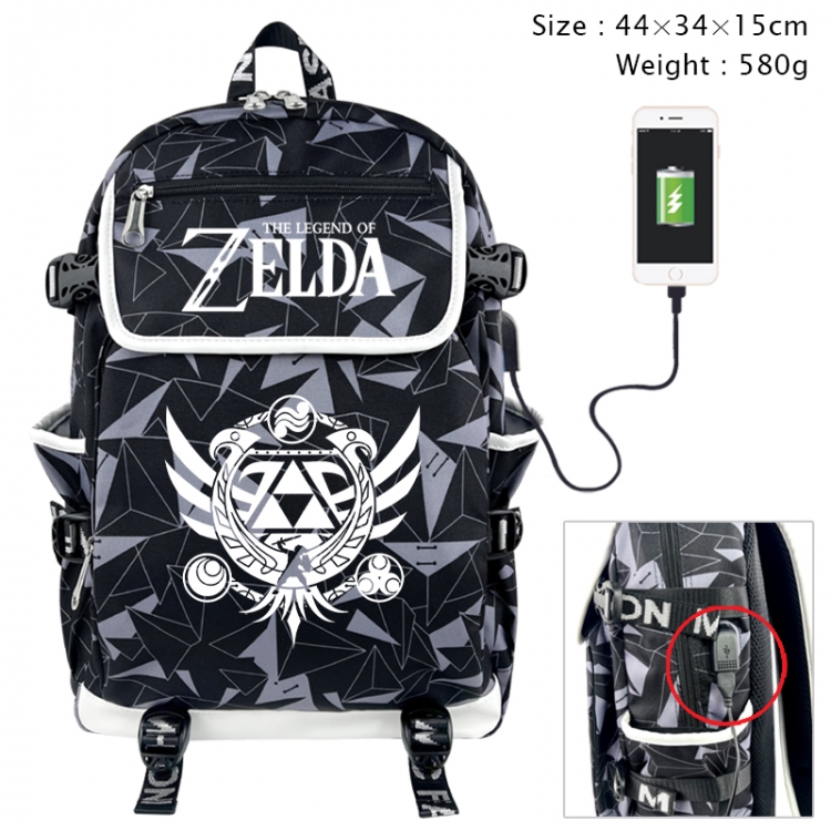 The Legend of Zelda Anime gray dual data cable backpack and backpack 44X34X15cm 580g