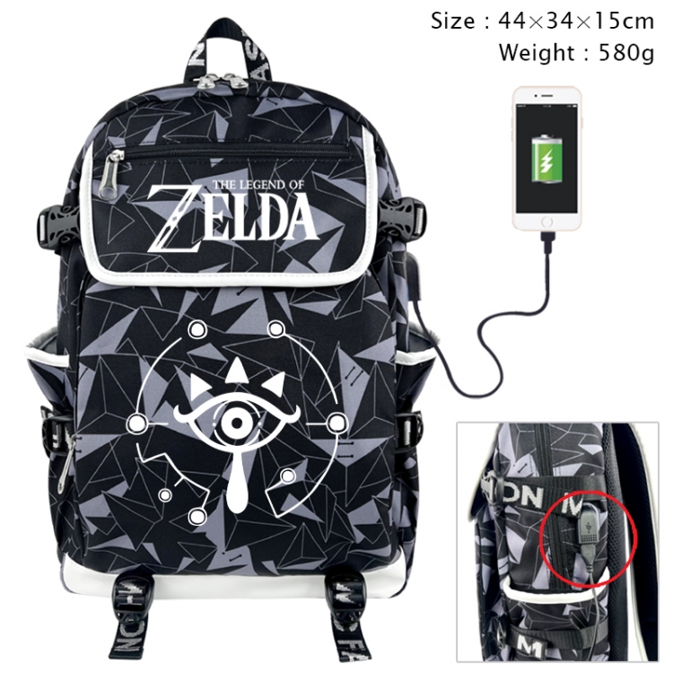 The Legend of Zelda Anime gray dual data cable backpack and backpack 44X34X15cm 580g