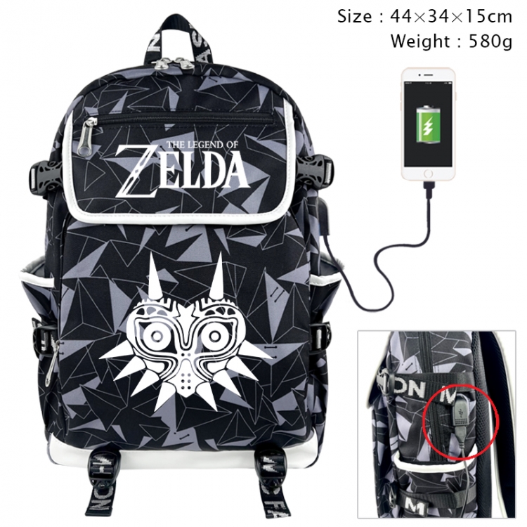 The Legend of Zelda Anime gray dual data cable backpack and backpack 44X34X15cm 580g