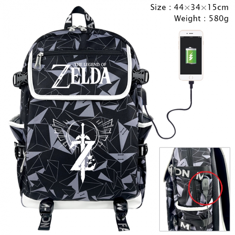 The Legend of Zelda Anime gray dual data cable backpack and backpack 44X34X15cm 580g