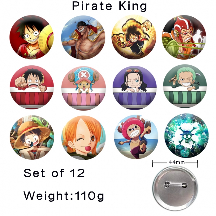 One Piece Anime tinplate laser iron badge badge badge 44mm  a set of 12